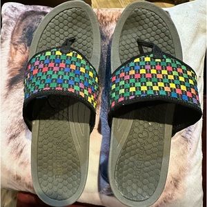 Baretraps multi colored woven sandals